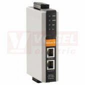 IE-GW-MB-2TX-1RS232/485 ethernetový Switch Modbus TCP/RTU Gateway, 2xRJ45, 1x DB9 pro RS-232, 1x svorkovnice pro RS-422/485, 12-48VDC, IP30, š 29mm, 0°C..60°C (1504460000)