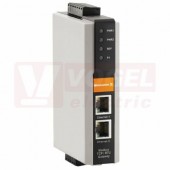 IE-GWT-MB-2TX-1RS232/485 ethernetový Switch Modbus TCP/RTU Gateway, 2xRJ45, 1x DB9 pro RS-232, 1x svorkovnice pro RS-422/485, 12-48VDC, IP30, š 29mm, -40°C..75°C (1504470000)