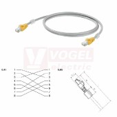 IE-C6FP8LD0020X40X40-Y Patch kabel křížený Cat.6 S/FTP, konektory RJ45/RJ45, IP20, šedý, délka 2,0m, plášť LSZH bezhalogenový (1312160020)