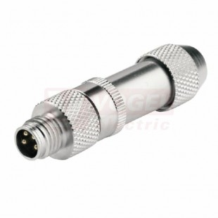 SAISGS-M-4A-6/8-M8 (st.zn. SAISM-4/9S-M8) konektor M8/4pin/vidl/přímý kov.tělo, stíněné A-kódování, šroubové připojení, pro montáž 0,14-0,5mm2, sevření 6-8mm, kontakt pozlacený, IP67 (1467570000)