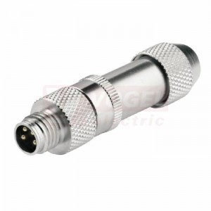 SAISGS-M-4A-6/8-M8 (st.zn. SAISM-4/9S-M8) konektor M8/4pin/vidl/přímý kov.tělo, stíněné A-kódování, šroubové připojení, pro montáž 0,14-0,5mm2, sevření 6-8mm, kontakt pozlacený, IP67 (1467570000)