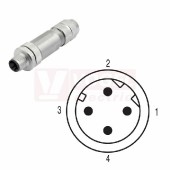 SAISGC-M-4D-5/8-M12-CF (st.zn. SAISC-M-4/8S-M12-D-COD) konektor M12/4pin/vidl/přímý, kov.tělo, stíněné D-kódování, krimpovací, pro montáž 0,34-0,5mm2, sevření 5-8mm, pro Industrial Ethernet, pozlacené kontakty, IP67 (1467840000)