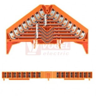 PPV 8 OR 35X15 DGR svorka 8-patrová distribuční (DCS marshalling), max. 1,5mm2, oranžová, PUSH-IN, na DIN lištu TS35x15 (1301620000)