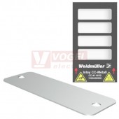 CC-M 18/52 2X3 AL MetalliCard značení přístrojů, štítek hliníkový stříbrný s 2x otvory pr.3,3mm, v18mm x š52mm (1390400000)