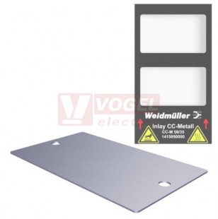 CC-M 58/35 2X3 ST MetalliCard značení přístrojů, štítek nerezová ocel 1.4301 stříbrný s 2x otvory pr.3,4mm, v58mm x š34,8mm (1415670000)