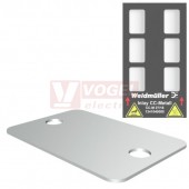 CC-M 27/18 2X3 ST MetalliCard značení přístrojů, štítek nerezová ocel 1.4301 stříbrný s 2x otvory pr.3,3mm, v26,8mm x š18mm (1463880000)