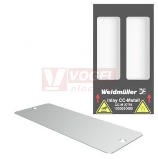 CC-M 27/70 2X3 AL MetalliCard, značení přístrojů, štítek stříbrný 27x70mm s otvorem, hliník (1500170000)
