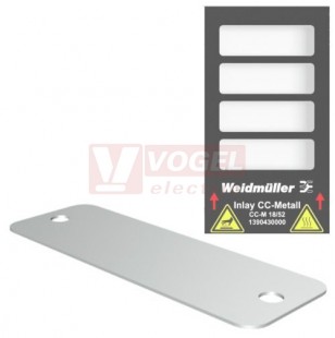 CC-M 18/52 2X3 ST MetalliCard značení přístrojů, štítek nerezová ocel 1.4301 stříbrný s 2x otvory pr.3,3mm, v18mm x š52mm (1505350000)