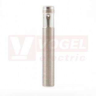 E2B-M12LS04-M1-B1 snímač indukční, M12, mosaz, Sn=4mm, stíněný, PNP/NO,  konektor M12/3pin, délka těla 54/74mm