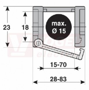 MP 18.1 025 RV078 řetězový článek rádius 78mm, výška 18/23mm, šířka 25/38mm, délka článku 33mm (30ks/1bm), pro otevírací přepážky vnější (MR-018102507800)