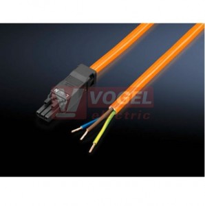 SZ2500.400 (BAL) kabel přívodní pro systémové LED svítidlo, konektor 3-žilový, 100-240VAC, délka 3m, oranžový, norma ENEC (bal=5ks)