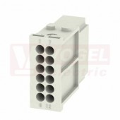 Konektor  12pin  V  10A/250V, HDC MHD 12 MC, modul., pro krimpovací konektory 0,14-2,5mm2 (1428840000)