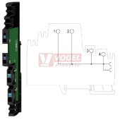 AMG XMD modul rozvodu potenciálu (4x -), max.24A, svorky PUSH-IN, š=6,1mm  (2122940000)