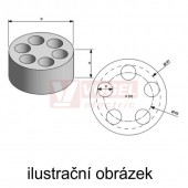 MMS-036N (3x6,6) vícenásobná těsnící vložka 3x pr.6,6mm, D x v 22,9x12,2mm, pro upínací rozsah 13-18mm, černá, materiál NBR