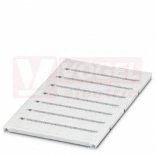 UC-TM 8 štítek pro řadové svorky š 8,2mm, bílá, nepotištěné, velikost štítku 7,6x10,5mm, 1 karta 56 štítků, balení 10 karet (0818072)