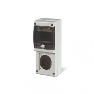 Rozvodnice zásuvková  4M IP66 (řada BLOCK 1) nástěnná, průhl.dvířka, 1x otvor čelní , rozměr švh 110x280x95mm (Scame 632.1500-000)