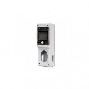Rozvodnice zásuvková  4M IP66 (řada BLOCK 1) nástěnná, průhl.dvířka, 1x otvor čelní+2x boční,  rozměr švh 110x280x95mm (Scame 632.1530-000)
