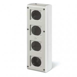 Rozvodnice zásuvková  0M IP66 (řada BLOCK 3) nástěnná, 4x otvor čelní, rozměr švh 136x440x85mm  (Scame 632.3501-000)