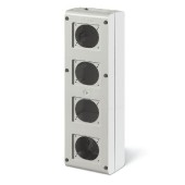 Rozvodnice zásuvková  0M IP66 (řada BLOCK 3) nástěnná, 4x otvor čelní, rozměr švh 136x440x85mm  (Scame 632.3501-000)
