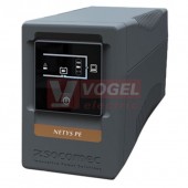 NeTYS PE 850VA/480W 230V 50/60Hz  line interactive AVR - stupňovitá vlna, baterie, ochrana RJ45, 1xUSB, šedá