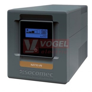 NeTYS PE 2000VA/1200W 230V 50/60Hz line interactive AVR - stupňovitá vlna, LCD,  baterie, ochrana RJ45, 1xUSB, šedá