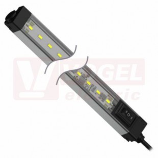 WLS28-2XW285XPB osvětlení pracovní plochy 12-30V DC, barva bílá, 800lumen, 6500K, difuzor polykarbonát čirý + vypínač I-O-II, kabel 2m, tělo hliník, rozměr 354,5x28x25mm, IP50 (3087947)