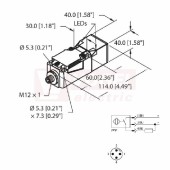 NI40U-CP40-AP6X2-H1141 senzor indukční, kvádrový se zvýšenou spínací vzdáleností, nestíněný, rozměr 114x40x40mm, Sn=40mm, 10-30VDC, PNP/NO, konektor M12, IP68 (1623601)