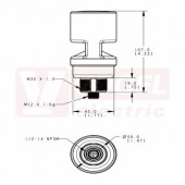 TL50AOSQ světelný maják, jen alarm 99dB, 12-30V DC, 24V AC, mont.závit M30x1,5mm, rozměr pr.50xv115,9mm, IP67, připojení M12/4pin (3085560)