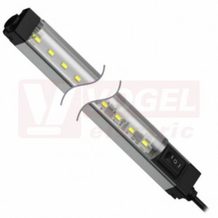 WLS28-2XW430L25XPB osvětlení pracovní plochy 12-30V DC, barva bílá, 900lumen, 6500K, difuzor akrylát čirý, 25° čočka + vypínač I-O-II, kabel 2m, tělo hliník, rozměr 495,5x28x32,2mm, IP50 (3087980)