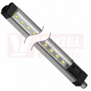 WLS28-2XW990L25XPBQ osvětlení pracovní plochy 12-30V DC, barva světla bílá, 2100lumen, 6500K, difuzor akrylát čirý + vypínač I-O-II, čočky 25°, konektor M12/4pin, tělo hliník, rozměr 1062x28x32,2mm, IP50 (3088032)