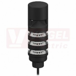 TL50BLGYRAOS světelný sloup TL50BL, barva ZE, ŽL, RU + akus.signalizace - přerušovaná, extrem.intenzita světla, 12-30V DC, 24V AC, mont.závit M30x1,5mm, rozměr pr.50xv184,9mm, IP67, připojení kabelem 2m (3075311)