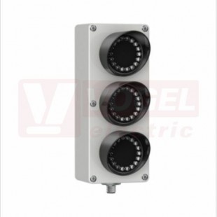 SP350GYRPQ Signal Light SP, světelná signalizace - denní světlo, 3 barvy nad sebou ZE, ŽL, RU, 15-30V DC, zapojení PNP, rozměr d210xv80xš105,2mm, připojení M12/4pin, IP65 (3013142)