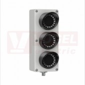 SP350GYRPQ Signal Light SP, světelná signalizace - denní světlo, 3 barvy nad sebou ZE, ŽL, RU, 15-30V DC, zapojení PNP, rozměr d210xv80xš105,2mm, připojení M12/4pin, IP65 (3013142)