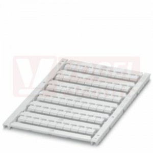 UCT-TMF 6 štítek pro značení svorek, bez potisku, bílé, montáž aretací, š 6,2mm, popis.pole 5,4x4,7mm, (1 karta = 60ks) (1 balení = 10 karet) (0828746)