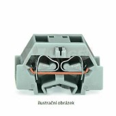261-333 Svorka s upevňovací přírubou pro šroubové a podobné druhy upevnění, bez tlačítka, upevňovací otvor pr.3,2mm, 2,5mm2, cage Clamp, sv.šedá, WAGO