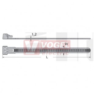WT-RAH-150HD vázací pásky rozdělávací masivní, 152 x 7,6 mm, přírodní