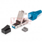 Konektor RJ45 univerzální na licnu/drát RJ45 Cat.5E - Cat.6A STP beznástrojový, průměr kabelu 6-9mm (FM45), možné zapojení 8pin T568A/B nebo 4pin PROFINET