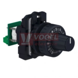 XB5AD912R100K potenciometr kompletní, 100 kohm, lineární, stupnice 300° rozsah 0-10, do otvoru 22mm, IP66