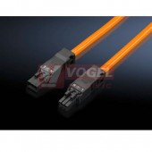 SZ2500.430 kabel průchozí pro systémové LED svítidlo, konektor 3-žilový, 100-240VAC, délka 1m, oranžový, norma ENEC (bal=5ks)