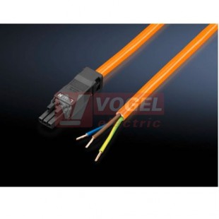 SZ2500.500 kabel přívodní pro systémové LED svítidlo, konektor 3-žilový, 100-240VAC, délka 3m, oranžový, norma UL/ENEC