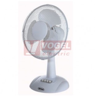 Ventilátor stolní B-4207, 230V/43W, průměr 35cm, 3 rychlosti, oscilace, barva bílá