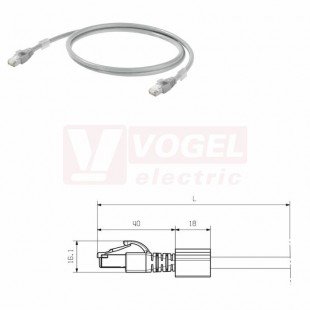 IE-C6FP8LD0003M40M40-D Patch kabel Cat.6 S/FTP, konektory RJ45/RJ45, IP20, šedý, délka 0,3m (1165940003)