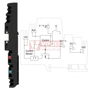 AMG ELM-6 EX  modul elektronického jištění, adj. 1-2-4-5-6A, char. F nebo T, 24VDC, LED indikace stavu, svorky PUSH-IN, š=6,1mm, certifikace ATEX (2082000000)