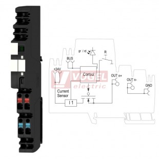 AMG ELM-12 EX modul elektronického jištění, adj. 4-6-8-10-12A,  char. F nebo T, 24VDC, LED indikace stavu, svorky PUSH-IN, š=12,1mm, certifikace ATEX  (2082010000)