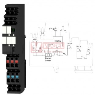 AMG ELM-6D CO modul elektronického jištění, 6A, 24VDC, LED indikace stavu, svorky PUSH-IN, š=18,3mm (2082440000)