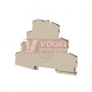 AMC 2,5 800V svorka řadová, 3-patrová, běžová, PUSH-IN, včetně PE svorky na DIN lištu, pro motorové vývody do 800V, včetně bočnice, š 6,1mm (2434370000)