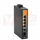 IE-SW-BL05T-4GT-1GS ethernetový Switch BasicLine, neřízený, 4+1xRJ45 10/100/1000MBit/s, 12-60VDC, IP30, š 29mm, -40..+75°C (2435410000)