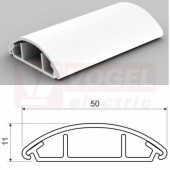 Lišta v 11xš 50 LO 50 P2 (2m karton) přechodová (oblá), bílá RAL9003, samolepící páska