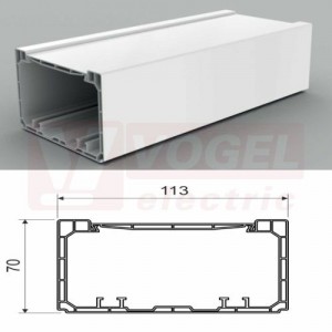 Lišta v 70xš110 PK 110X70 D HF_HD (2m karton) parapetní dutý, bezhalogenová, bílá RAL9003