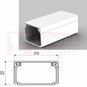 Lišta v 20xš 25 LHD 25x20 (2m karton) hranatá, bílá RAL9003, samolepící páska